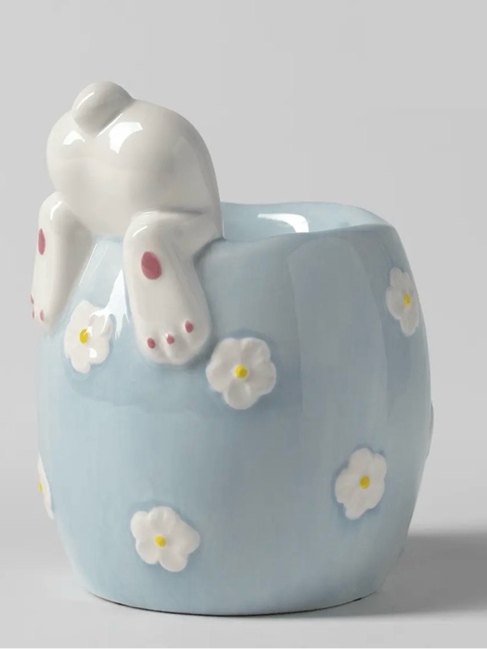 Scentsy Blue Bunny Daisy Ceramic Vase